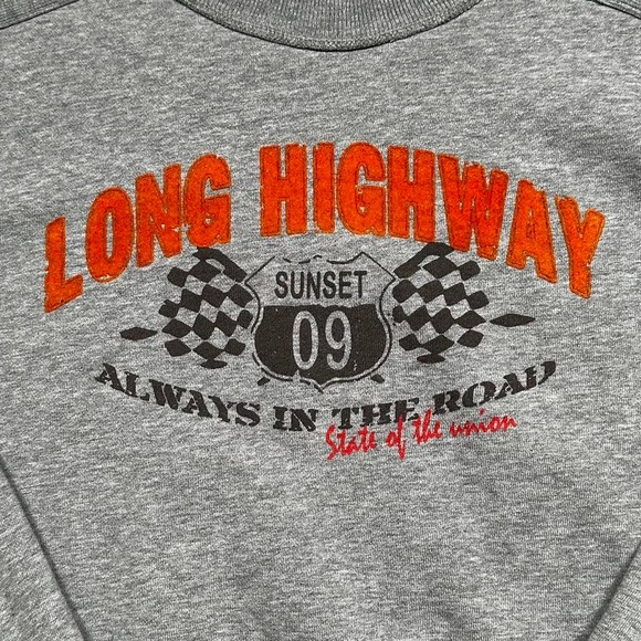 Vintage Long Highway 09 Faded Grey Orange Sweatshirt - Picture 2 of 6